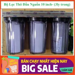 Bộ Lọc Nước Thô 3 Cốc Lọc 10 inch- 3ly Màu Tím Trong