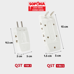 Ổ Cắm Chia Điện Thông Minh 3 Cửa, 5 Cửa Sopoka Q3T Q5T Chịu Tải 2200W